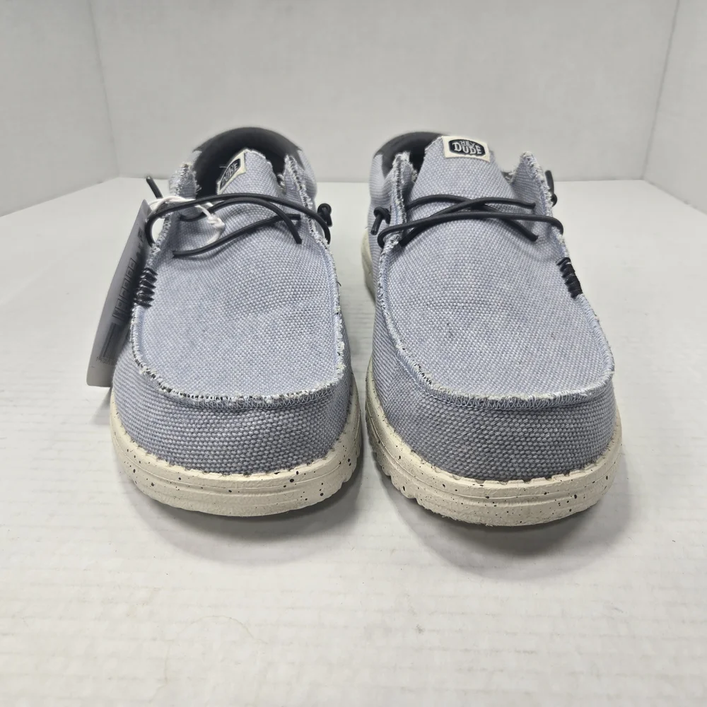 Hey Dude Wally Coastline Jute Slip-ons In Stone White Blue Colors Men's Size 11